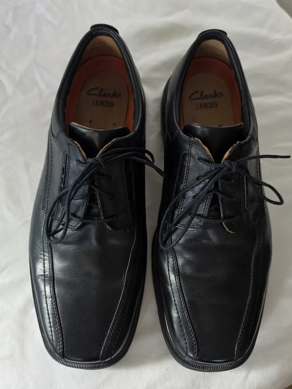 Clarks Unstructured Men’s 10 XW Black Leather Comfort Shoes